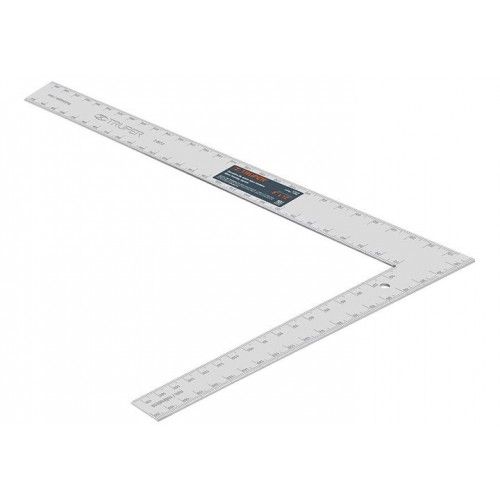 Truper 30x20cm framing square made of durable carbon steel, ideal for precise measurements in carpentry and DIY projects.