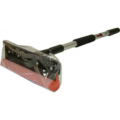 Window brush with 36" extendible aluminum handle, designed for efficient cleaning of hard-to-reach windows.