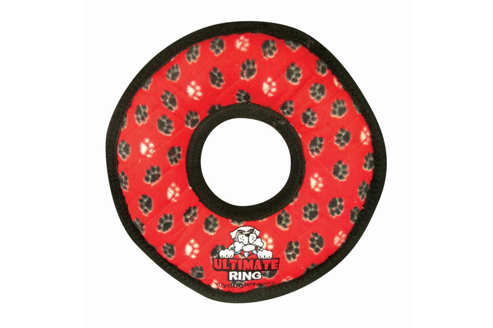 Dog Toy - Tuffy Ultimate Ring - Red Paws