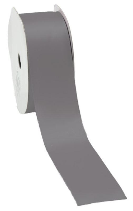 Elegant 38mm Elephant Grey satin ribbon, perfect for gift wrapping, floral arrangements, and DIY crafts, 25m length.