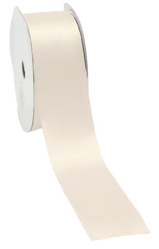 Luxurious ivory satin ribbon, 38mm x 25m, perfect for weddings, crafts, and elegant gift wrapping.