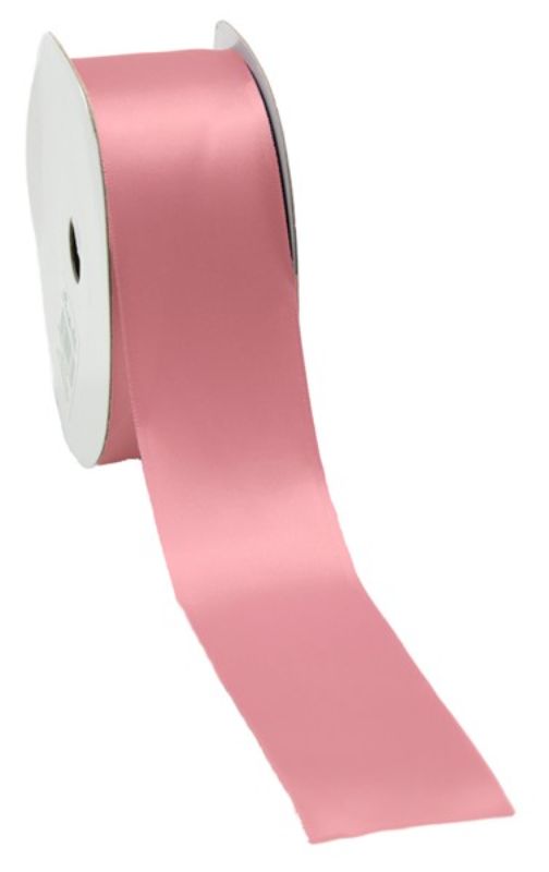 Luxurious mauve satin ribbon, 38mm wide and 25m long, perfect for crafting, gift wrapping, and home décor.