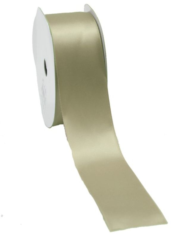Satin Ribbon Single Face in Spring Moss
