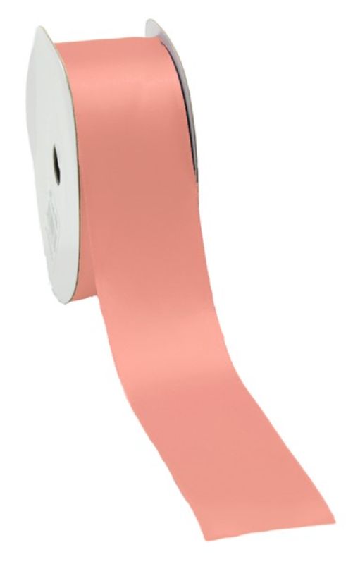Elegant tea rose satin ribbon, 38mm wide and 25m long, perfect for bows, gift wrapping, and floral arrangements.