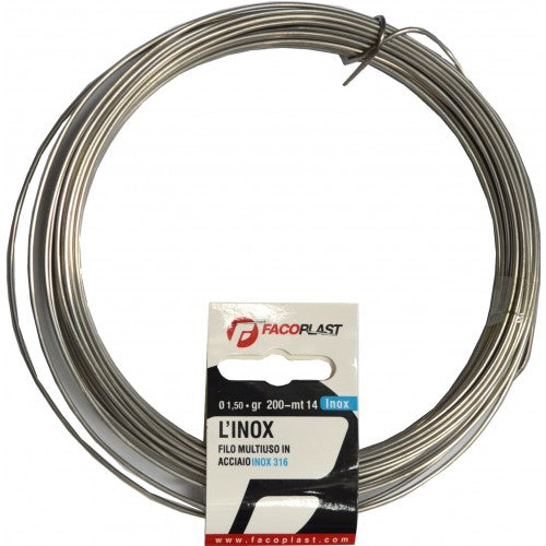 Durable 1.5mm stainless steel wire coil, 8m long, perfect for crafting, floral arrangements, and jewelry making.