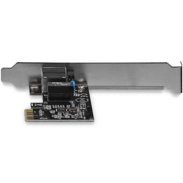 1-Port PCI Express Gigabit Network Adapter Card with dual profile design for fast 10/100/1000 Mbps Ethernet connectivity.