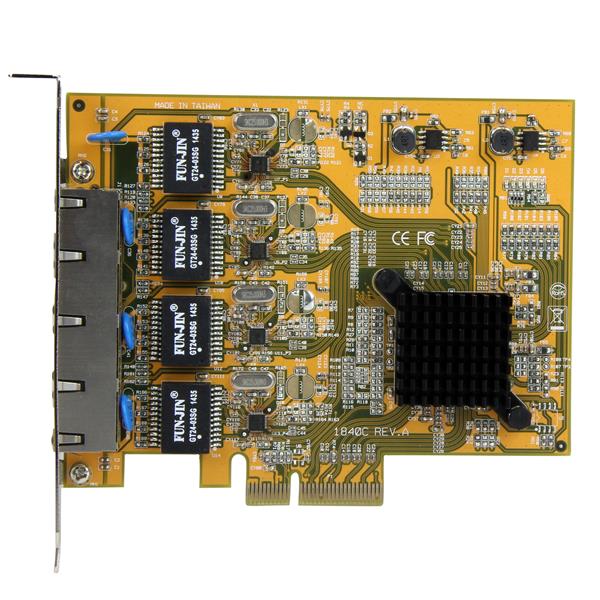 4-Port PCIe Gigabit Network Adapter Card with 4 Ethernet ports for high-speed networking in servers and workstations.