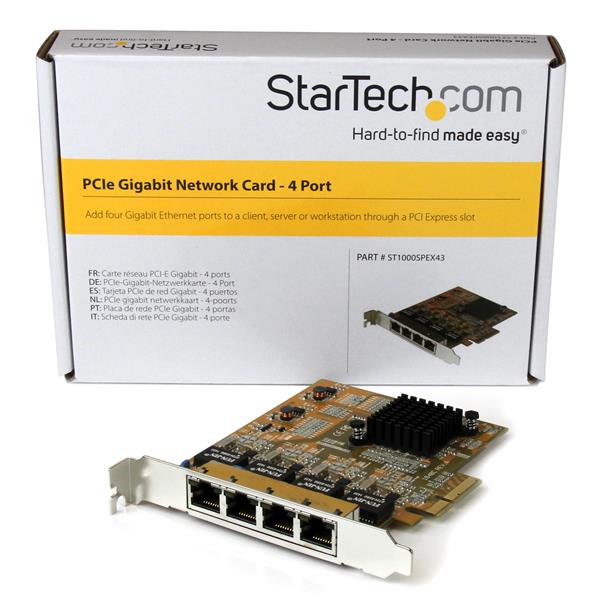 4-Port PCIe Gigabit Network Adapter Card with four Gigabit Ethernet ports for high-speed connectivity and reliable performance.