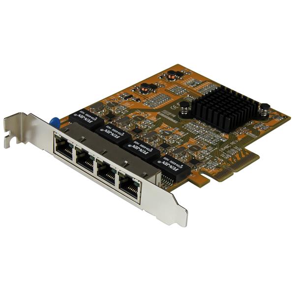 4-Port PCIe Gigabit Network Adapter Card with 4 Ethernet ports, perfect for servers and workstations, delivering 1000Mbps each.