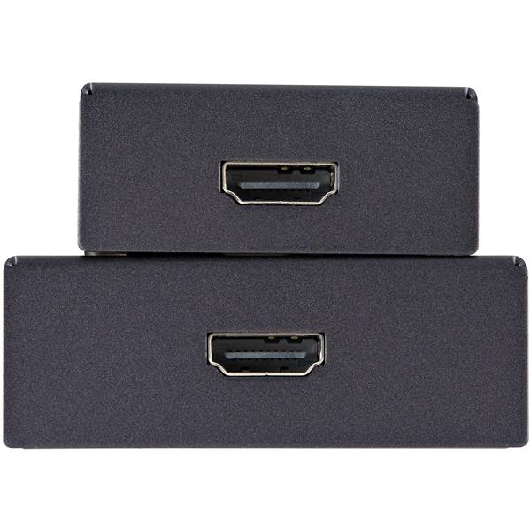 4K HDMI over CAT5 HDBaseT Extender, enables long-distance video up to 130 feet, power over single cable, ideal for home theaters.