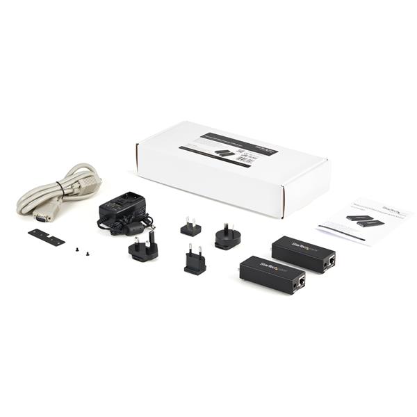 VGA to Cat5 Extender Kit efficiently transmits VGA signals up to 250ft for monitors and projectors in various settings.