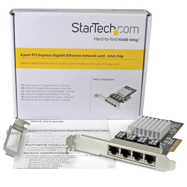 4-Port Gigabit Ethernet Network Card - PCIe Intel I350 NIC for High-Speed Networking