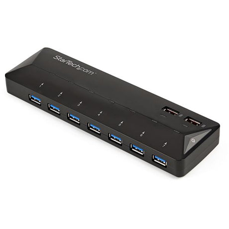 7-Port USB 3.0 Hub with 2 Fast-Charging 2.4A Ports for seamless connectivity and quick charging at home or office.