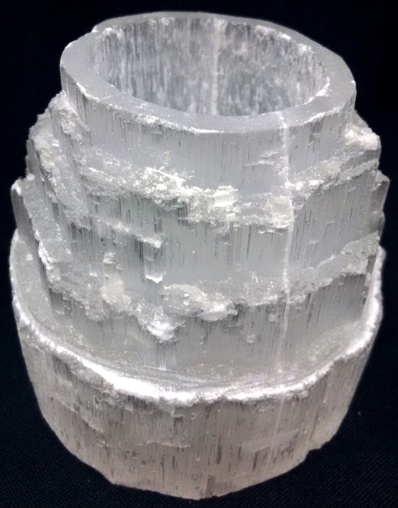 Selenite Candle Holder - SkyScaper- 9cm