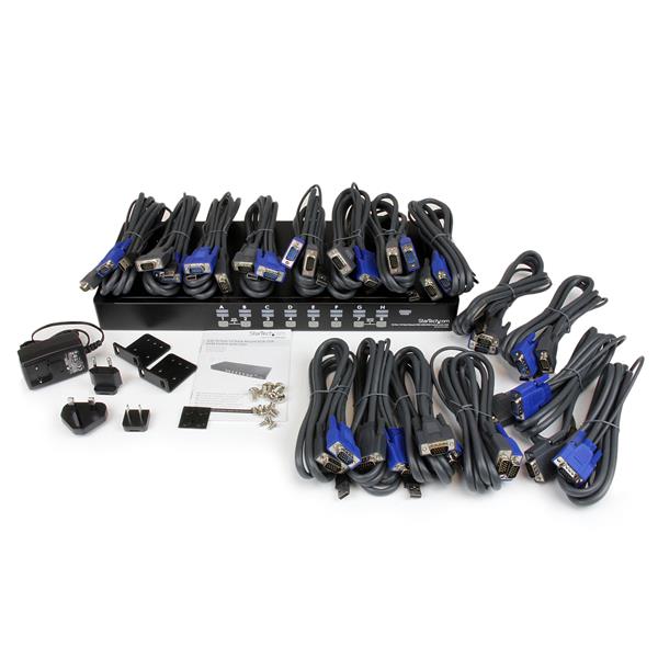16-Port 1U Rackmount USB KVM Switch with OSD for managing multiple computers in server environments.
