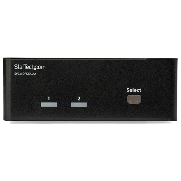 2-Port DisplayPort KVM switch for dual monitors, offering 4K 60Hz resolution, USB hub, and audio support for seamless productivity.