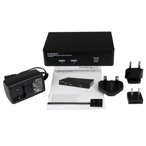 High-Performance 2-Port USB HDMI KVM Switch for seamless control of two devices with audio support and 1920x1200 resolution.