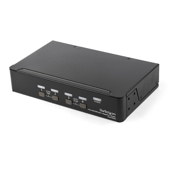 4 Port DisplayPort KVM Switch 4K 60Hz DP 1.2 with USB Hub - TAA Compliant for Windows & Mac