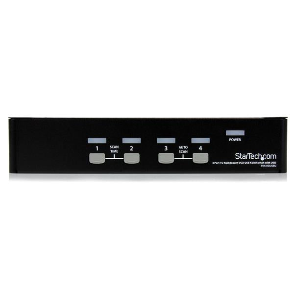 4 Port 1U Rackmount USB KVM Switch with OSD