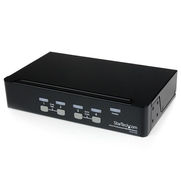 4 Port VGA USB KVM Switch with Hub - Seamlessly Control Multiple PCs with High Resolution Support
