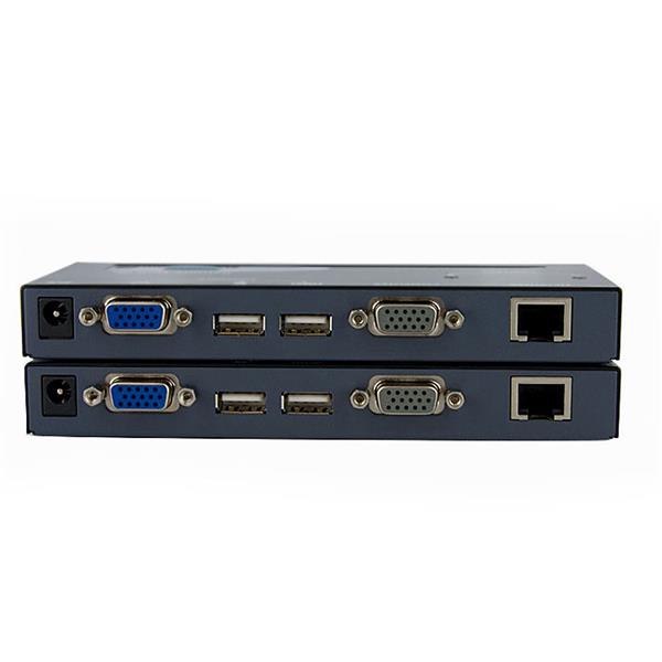 USB VGA KVM Extender for PCs/servers, 500 ft range, plug and play setup, supports 1280x1024 resolution, TAA compliant.