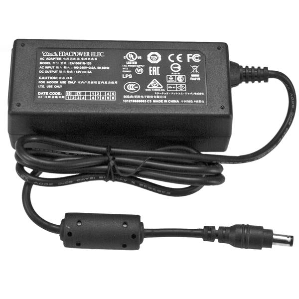 12V 5A DC Power Adapter with M-type barrel jack, ideal for enhancing productivity of electronic devices.