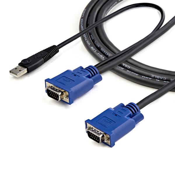 3m Ultra Thin USB VGA 2-in-1 KVM Cable - 10 ft High Performance for Seamless Connectivity