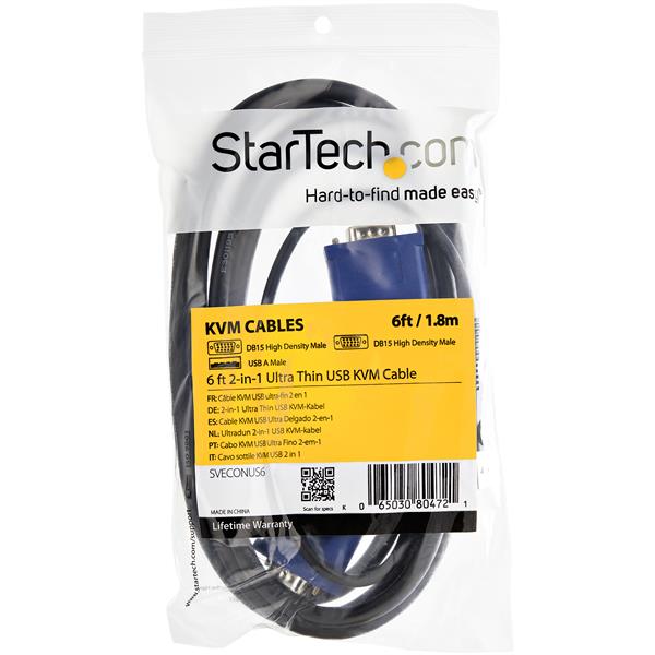 3m Ultra Thin USB VGA 2-in-1 KVM Cable - 10 ft High Performance for Seamless Connectivity