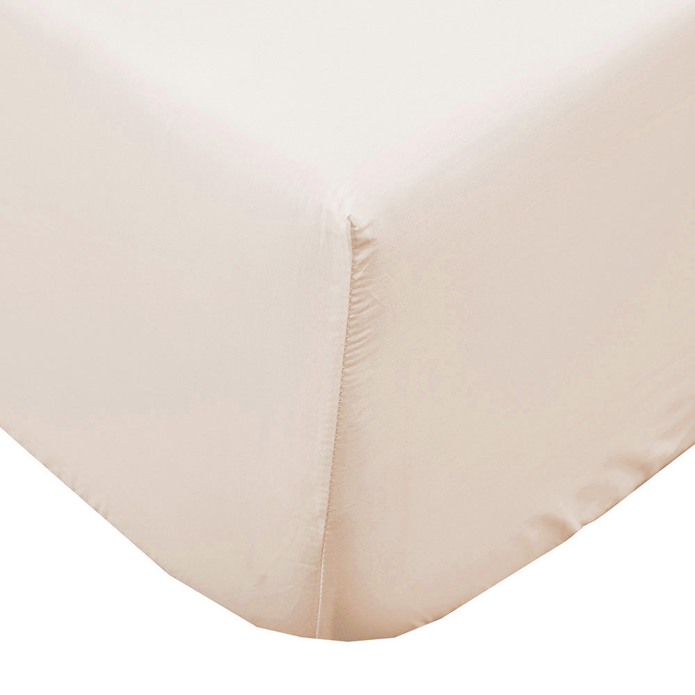 Single Plain Dyed Fitted Sheet BONUS Pack Sand- Bambury