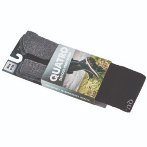 Quatro Gumboot Socks - Black (Size 11-13)