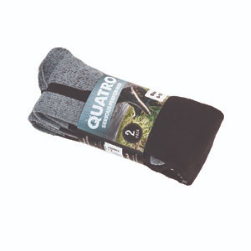 2 Pack Quatro Gumboot Socks - Black / Grey (Size 6-10)