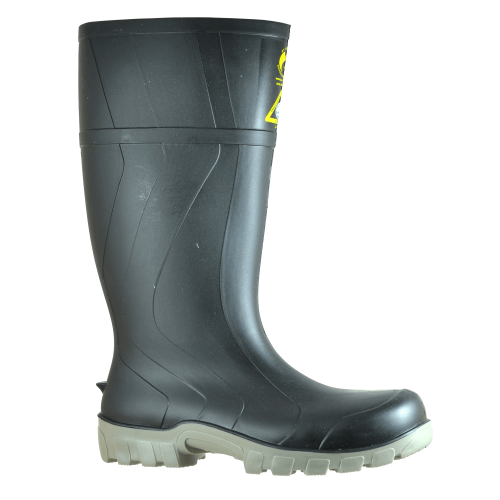 Gumboots - Bata Steelmate Black / Grey PVC 300mm (Size: 14)