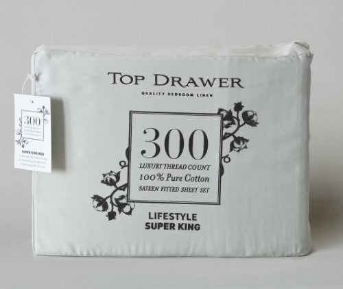 Sheet Set - 300TC TD 45cm Drop Super King Lifestyle (Silver)