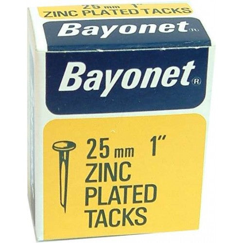 Premium zinc bayonet tacks in a 100gm packet, ideal for upholstery and crafting projects with durability and precision.