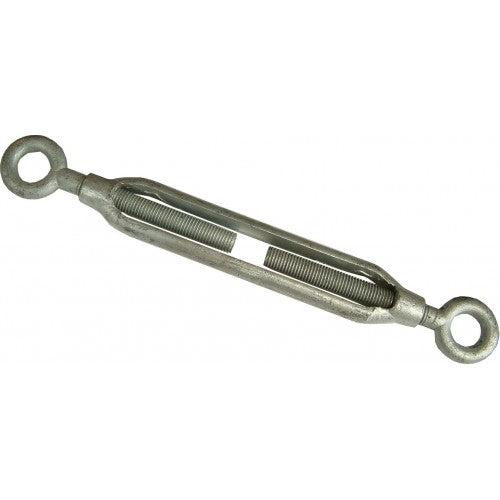 3/4 inch galvanised steel turnbuckle for optimal tension adjustment in ropes, cables, and tie rods.