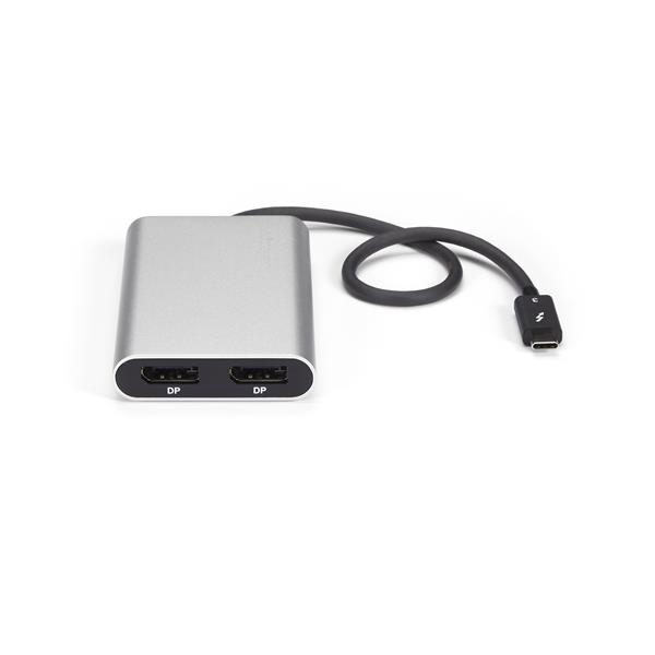 Thunderbolt 3 to Dual DisplayPort Adapter - 4K 60Hz for Mac & Windows - High-Performance Multimonitor Solution