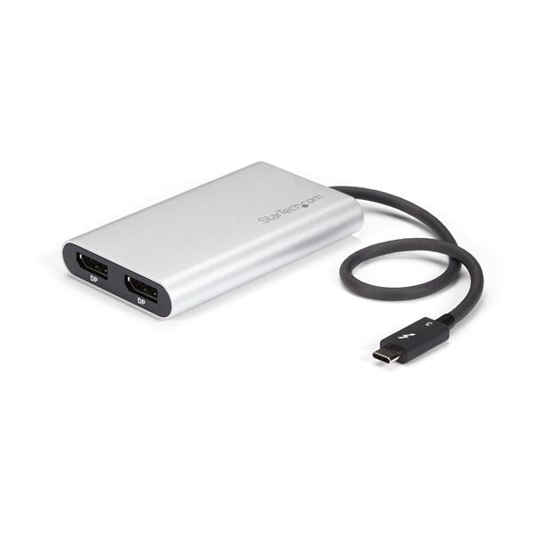 Thunderbolt 3 to Dual DisplayPort Adapter - 4K 60Hz for Mac & Windows - High-Performance Multimonitor Solution