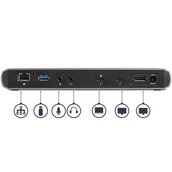 Thunderbolt 3 Dual 4K Docking Station - 60Hz DisplayPort, 85W Power Delivery, USB Hub