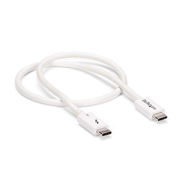 0.5m Thunderbolt 3 cable for 40Gbps data transfer, power delivery, and 5K video support, ideal for seamless device connectivity.