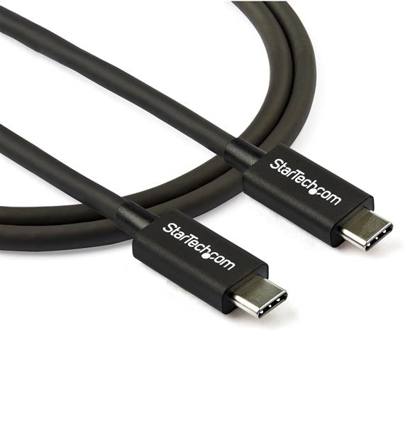 0.8m Thunderbolt 3 cable with 40Gbps data transfer and 100W power delivery, ideal for dual 4K video and device connectivity.