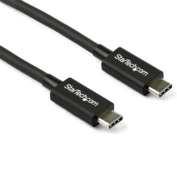 0.8m Thunderbolt 3 cable for 40Gbps data transfer, 100W power delivery, dual 4K video output, and rugged durability.