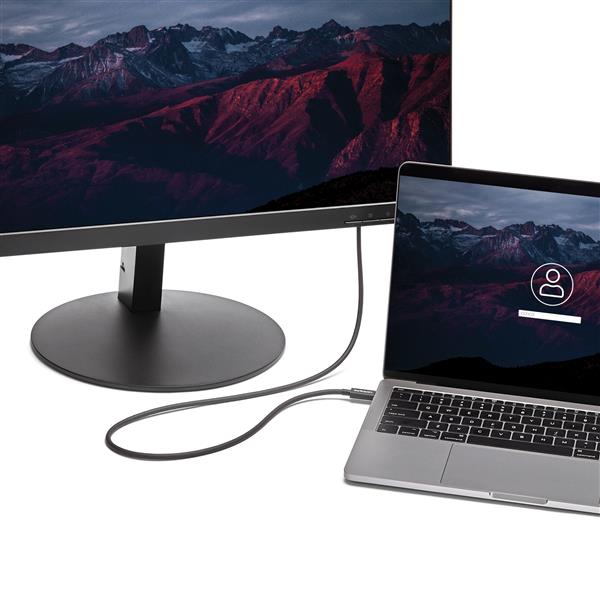 1m Thunderbolt 3 USB-C cable in black, supports 20Gbps data transfer, 4K video, and 100W power delivery for versatile connectivity.