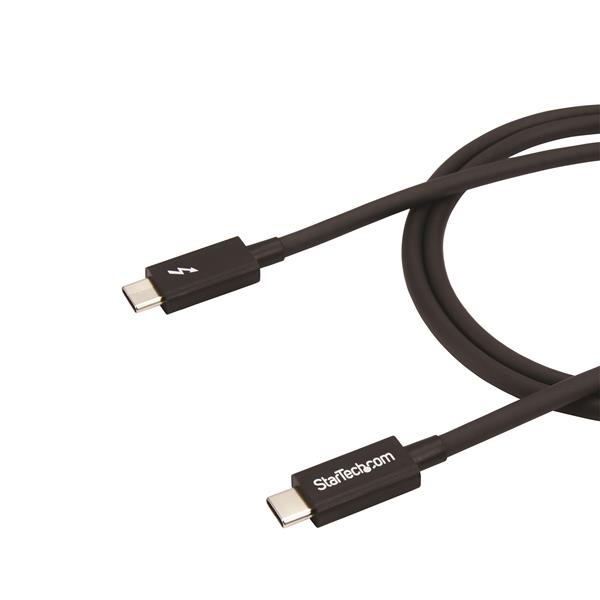 1m Thunderbolt 3 USB-C Cable for 20Gbps data transfer, 4K video output, and 100W power delivery.