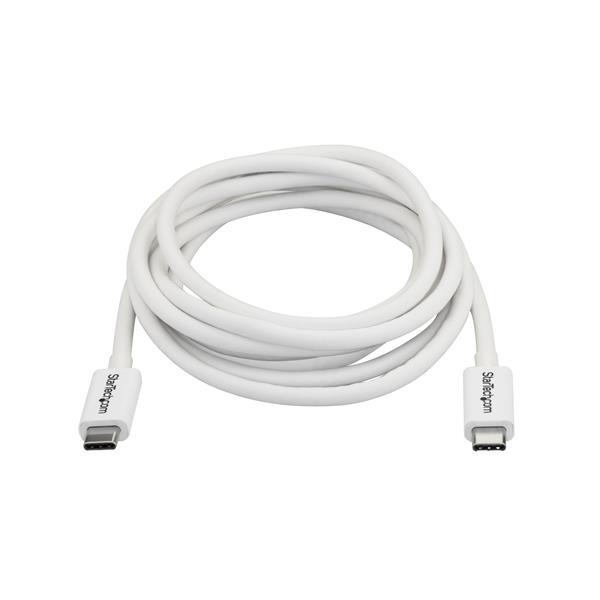 2m Thunderbolt 3 cable, 20Gbps data transfer, 4K video support, USB-C compatible, and power delivery for devices.