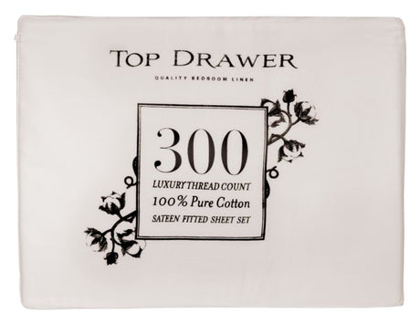 Double Sheet Set in Natural, 300TC pure cotton, offering luxury, softness, and breathability for ultimate comfort.