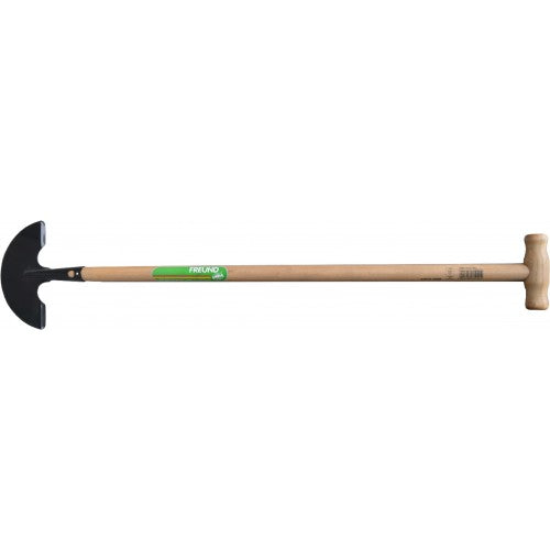 Lawn edger with 200mm blade and ash handle for precise garden edging and comfort during use.