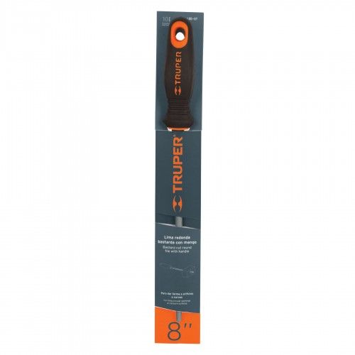 ROUND Bastard Cut TRUPER file with 200mm length, designed for efficient shaping of metal, wood, and plastic.