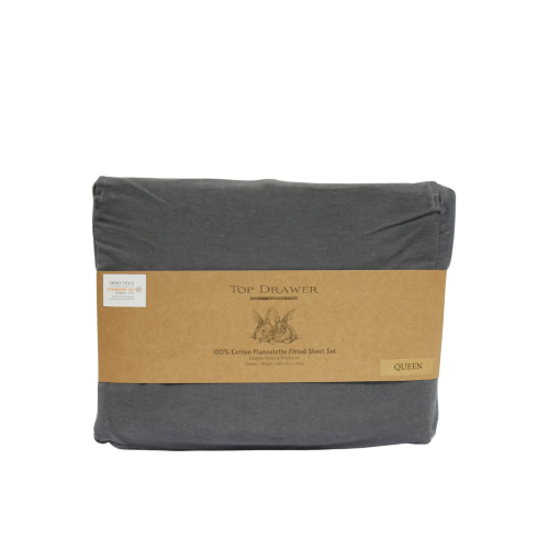 Flannelette Sheet Set - TD King 180 GSM (Graphite)
