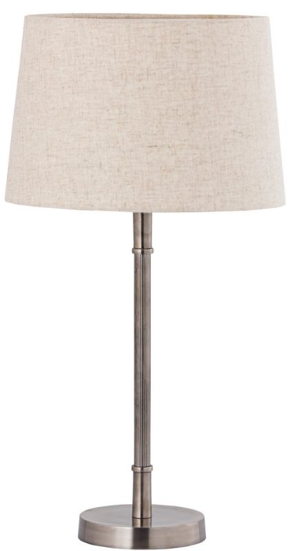 Table Lamp & Shade - Silver Antique / Natural Linen