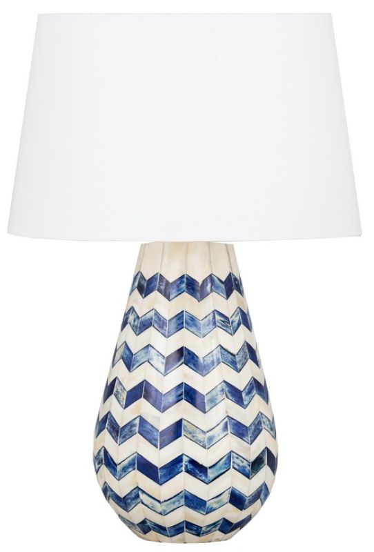 Table Lamp & Shade - Mosiac / White Linen